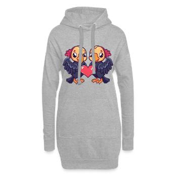 Harpie Couple Amour Couple Aigle Amoureux - Sweat-shirt à capuche long Femme - gris chiné - Devant