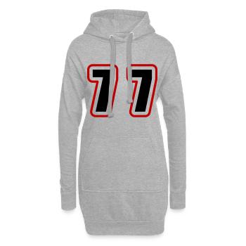 77 Nombre Collège - Sweat-shirt à capuche long Femme - gris chiné - Devant