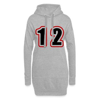 12 Nombre Collège - Sweat-shirt à capuche long Femme - gris chiné - Devant