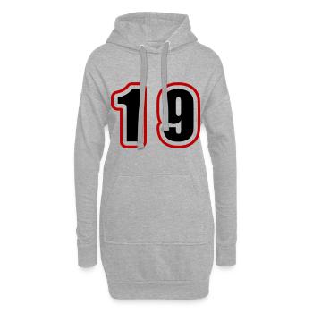 19 Zahl College - Hoodie-Kleid - Grau meliert - Vorne