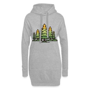 Forêt, Arbres, Nature - Sweat-shirt à capuche long Femme - gris chiné - Devant