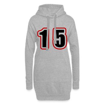 15 Zahl College - Hoodie-Kleid - Grau meliert - Vorne