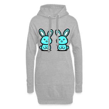 Ostern Symbol Hase - Hoodie-Kleid - Grau meliert - Vorne