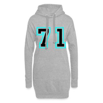 71 Symbole numérique - Sweat-shirt à capuche long Femme - gris chiné - Devant