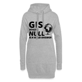 Geospatial Null Value Cartography GIS Humor - Hoodie Dress - heather grey - Front