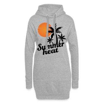 Un été chaud sous les palmiers - Sweat-shirt à capuche long Femme - gris chiné - Devant
