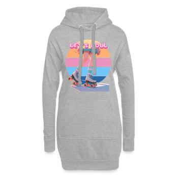 Let's Roll Retro Sunset Rollerskating Girl - Hoodie Dress - heather grey - Front