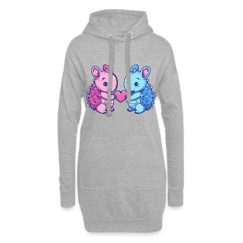 Tatadillo Couple Amour Couple Amoureux - Sweat-shirt à capuche long Femme - gris chiné - Devant