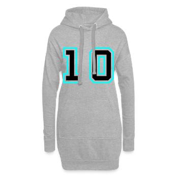 Symbole à 10 chiffres - Sweat-shirt à capuche long Femme - gris chiné - Devant