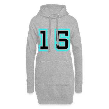 Symbole de 15 chiffres - Sweat-shirt à capuche long Femme - gris chiné - Devant