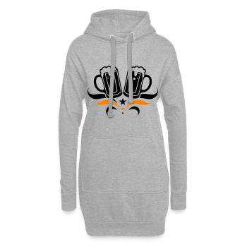 Verre à bière Chope de bière Bière - Sweat-shirt à capuche long Femme - gris chiné - Devant