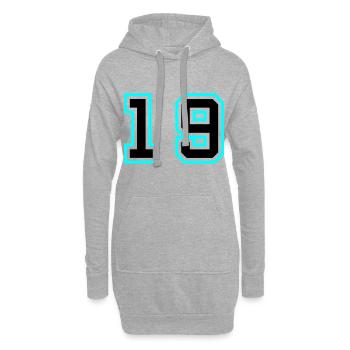 19 Zahl symbol - Hoodie-Kleid - Grau meliert - Vorne