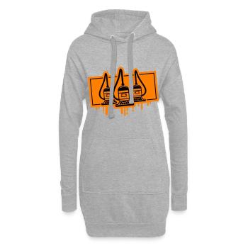 Staubsauger Icon - Hoodie-Kleid - Grau meliert - Vorne