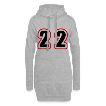 22 Nombre Collège - Sweat-shirt à capuche long Femme - gris chiné - Devant
