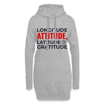 Längengrad Breitengrad Einstellung Dankbarkeit GIS Karte - Hoodie-Kleid - Grau meliert - Vorne