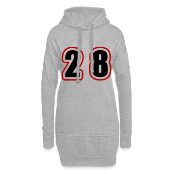 28 Nombre Collège - Sweat-shirt à capuche long Femme - gris chiné - Devant