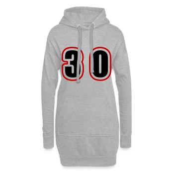 30 Nombre Collège - Sweat-shirt à capuche long Femme - gris chiné - Devant