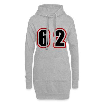 62 Nombre Collège - Sweat-shirt à capuche long Femme - gris chiné - Devant