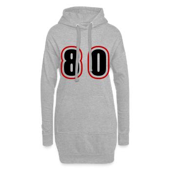 80 Zahl College - Hoodie-Kleid - Grau meliert - Vorne