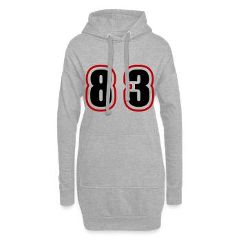 83 Nombre Collège - Sweat-shirt à capuche long Femme - gris chiné - Devant