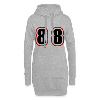88 Nombre Collège - Sweat-shirt à capuche long Femme - gris chiné - Devant