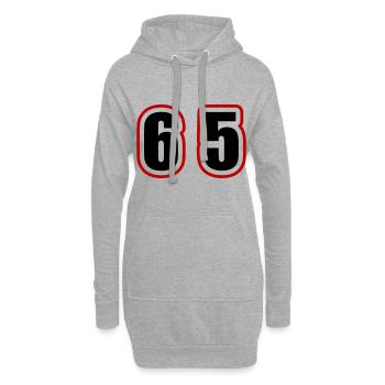 65 Zahl College - Hoodie-Kleid - Grau meliert - Vorne
