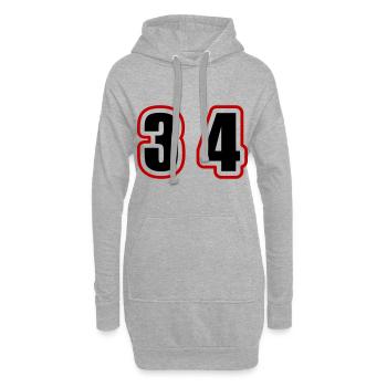 34 Zahl College - Hoodie-Kleid - Grau meliert - Vorne