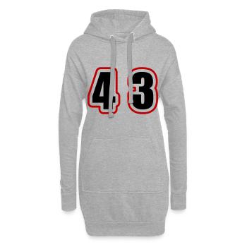 43 Zahl College - Hoodie-Kleid - Grau meliert - Vorne