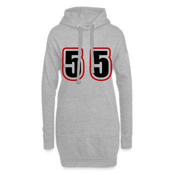 55 Zahl College - Hoodie-Kleid - Grau meliert - Vorne