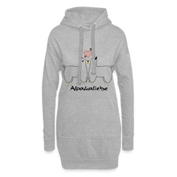 Alpaka Liebe Design - Hoodie-Kleid - Grau meliert - Vorne