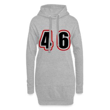 46 Nombre Collège - Sweat-shirt à capuche long Femme - gris chiné - Devant