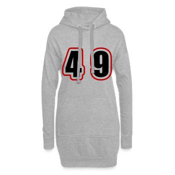 49 Zahl College - Hoodie-Kleid - Grau meliert - Vorne