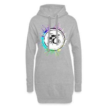 Drums Music - Hoodie Dress - heather grey - Front