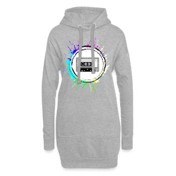 Kassette Symbol - Hoodie-Kleid - Grau meliert - Vorne