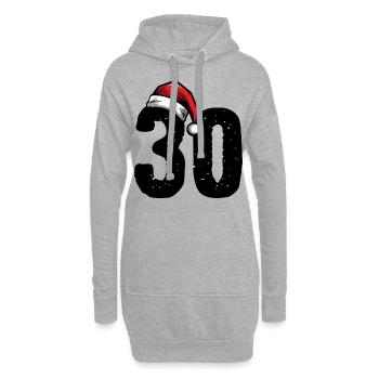 30 Numéro Noël - Sweat-shirt à capuche long Femme - gris chiné - Devant