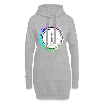 Shisha Fumer la pipe - Sweat-shirt à capuche long Femme - gris chiné - Devant