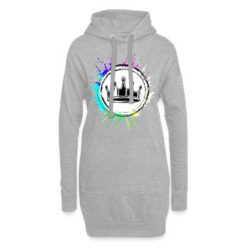 Krone Silhouette Symbol - Hoodie-Kleid - Grau meliert - Vorne
