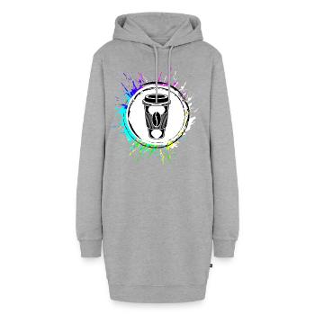 Kaffee Symbol coffee to go - Hoodie-Kleid - Grau meliert - Vorne