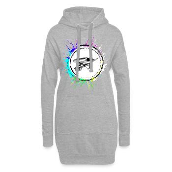 Schubkarre Symbol - Hoodie-Kleid - Grau meliert - Vorne