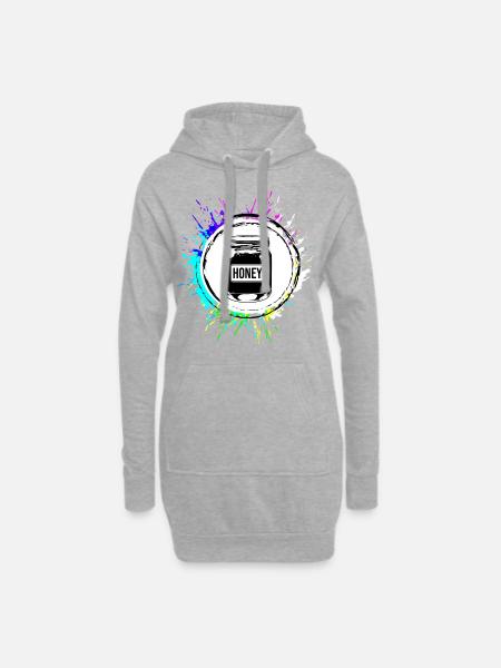 Honig symbol Imker - Hoodie-Kleid - Grau meliert