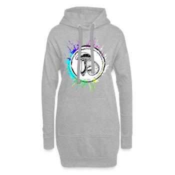 Icône de champignons - Sweat-shirt à capuche long Femme - gris chiné - Devant