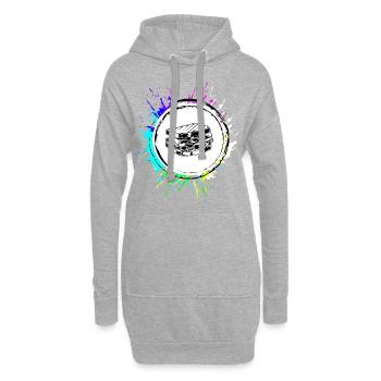 Sandwich Foodie Coloré - Sweat-shirt à capuche long Femme - gris chiné - Devant
