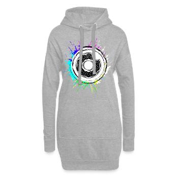 Beignet Manger Coloré - Sweat-shirt à capuche long Femme - gris chiné - Devant