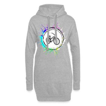 Fahrrad Icon Bunt - Hoodie-Kleid - Grau meliert - Vorne