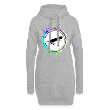 Skateboard skater Coloré - Sweat-shirt à capuche long Femme - gris chiné - Devant