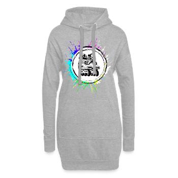 Inline skates icon Bunt - Hoodie-Kleid - Grau meliert - Vorne