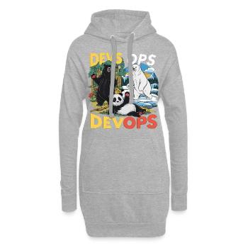 Devops - Hoodie-Kleid - Grau meliert - Vorne