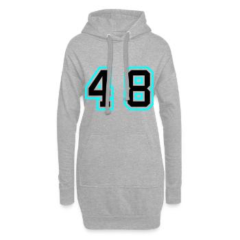48 Zahl symbol - Hoodie-Kleid - Grau meliert - Vorne