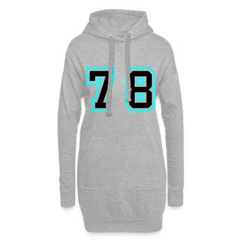 78 Number Symbol - Hoodie Dress - heather grey - Front