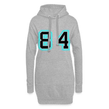 84 Symbole numérique - Sweat-shirt à capuche long Femme - gris chiné - Devant